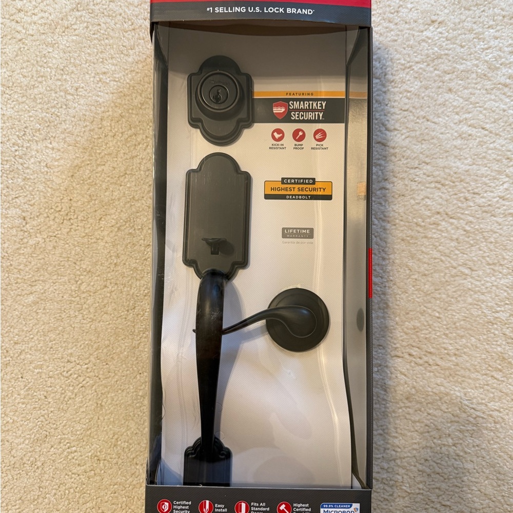 Kwikset Arlington SmartKey Security Door Handle/Dead bolt Set